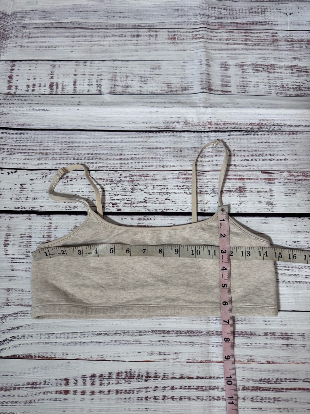 Minimal Spaghetti-Strap Crop Top in Light Cream - Picture 8 of 8